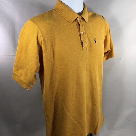 Vintage Polo Ralph Lauren Yellow USA Made XL *Fits Smaller Discolored 80s 90s - Picture 4 of 12